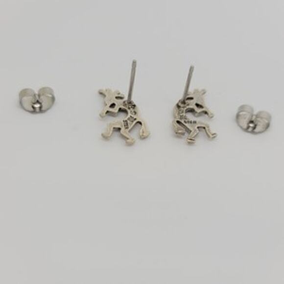 Prankster Kokopelli 925 Precious Sterling Silver Pierced Earrings - Picture 8 of 10
